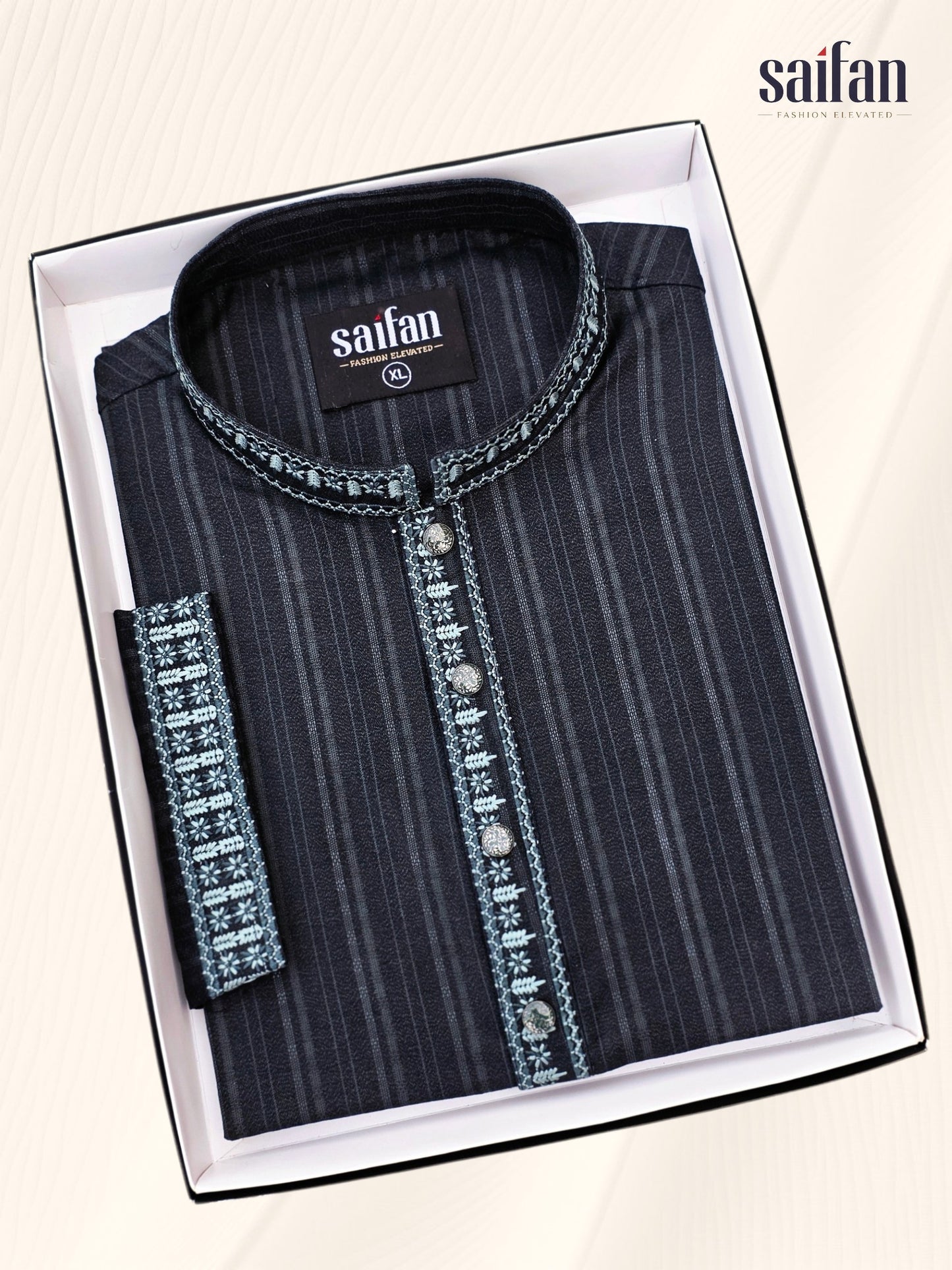 Premium Shadow Stripe Cotton Panjabi✨
