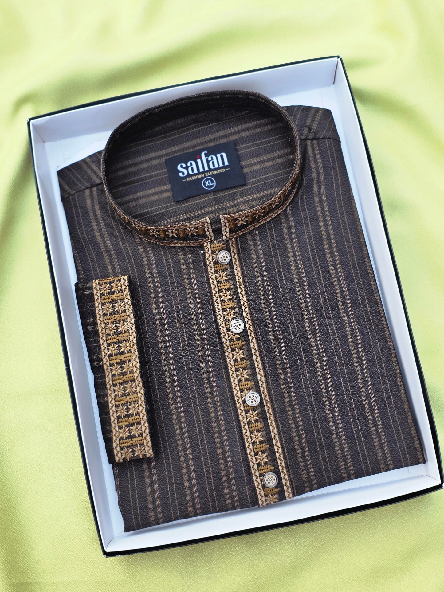 Premium Shadow Stripe Cotton Panjabi✨