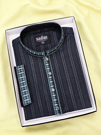 Premium Shadow Stripe Cotton Panjabi✨
