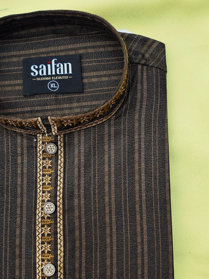 Premium Shadow Stripe Cotton Panjabi✨