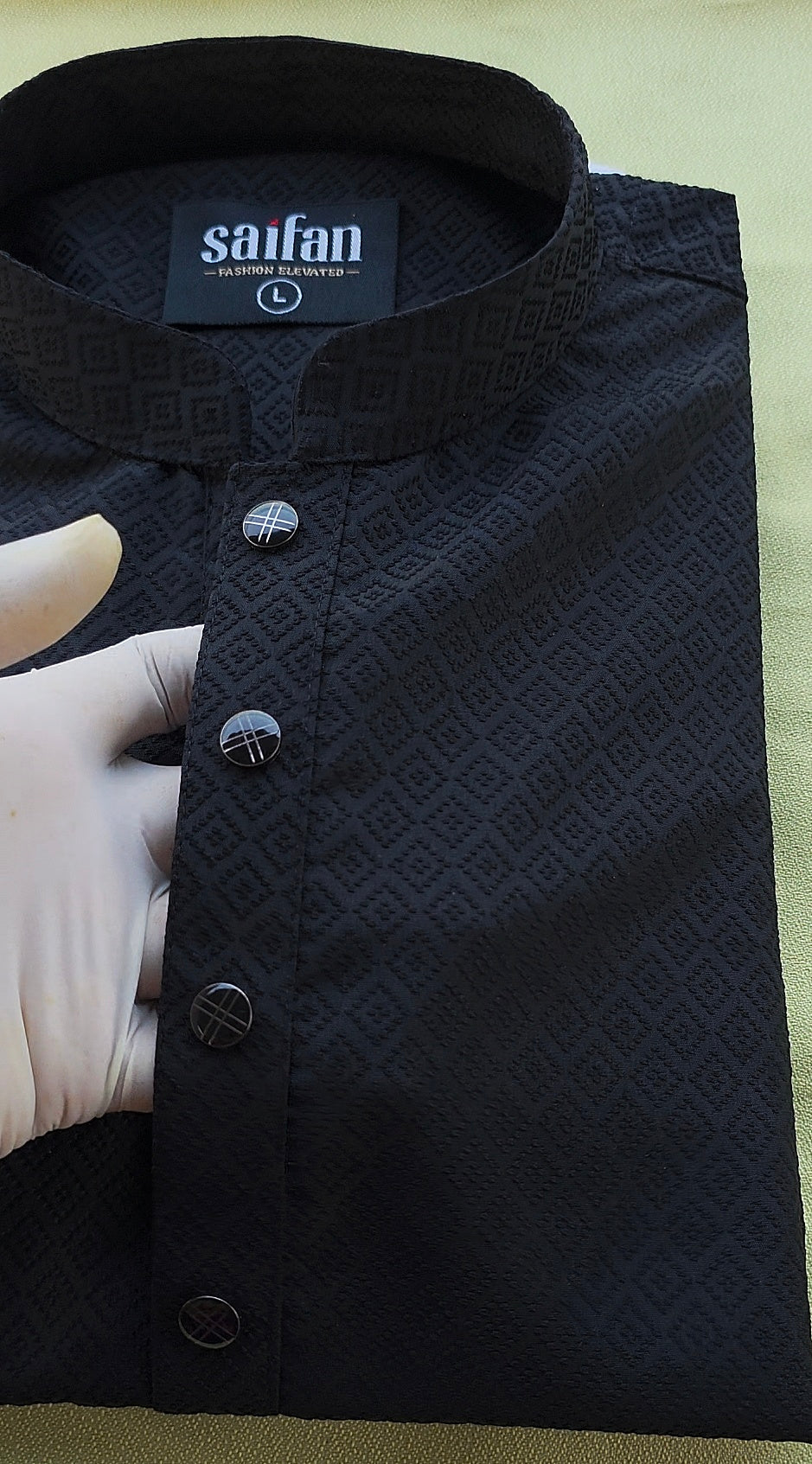 Kashmiri Embossed Jacquard Panjabi.